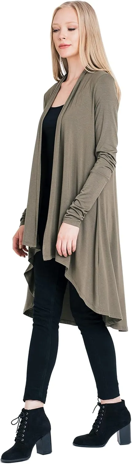 Women Long Duster Maxi Softest Open Front Casual Flowy Viscose Made from Bamboo Cardigan
