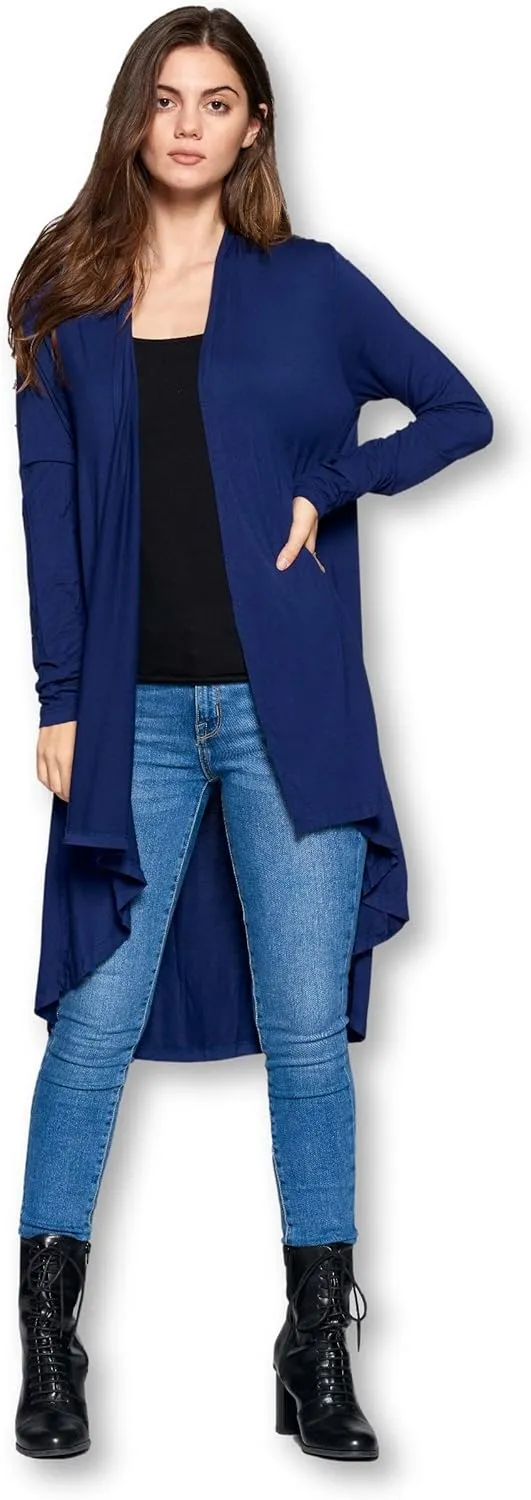 Women Long Duster Maxi Softest Open Front Casual Flowy Viscose Made from Bamboo Cardigan