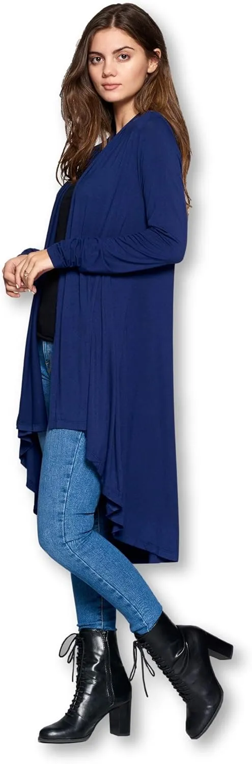 Women Long Duster Maxi Softest Open Front Casual Flowy Viscose Made from Bamboo Cardigan