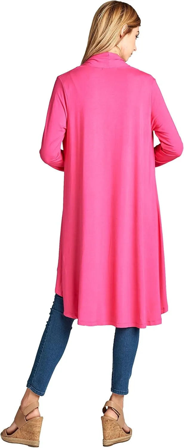 Women Long Duster Maxi Softest Open Front Casual Flowy Viscose Made from Bamboo Cardigan