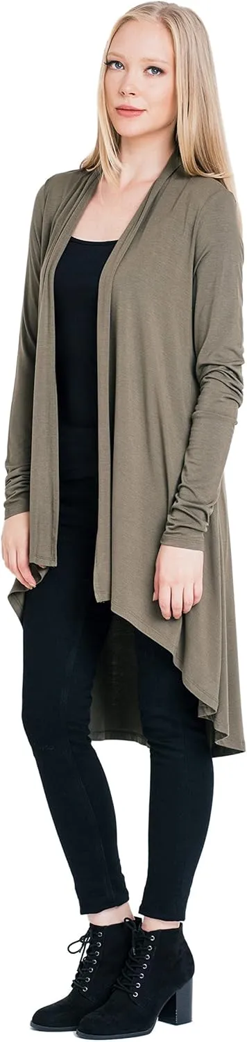 Women Long Duster Maxi Softest Open Front Casual Flowy Viscose Made from Bamboo Cardigan