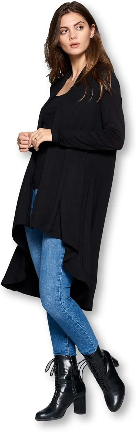 Women Long Duster Maxi Softest Open Front Casual Flowy Viscose Made from Bamboo Cardigan