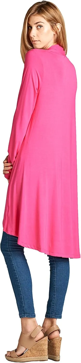 Women Long Duster Maxi Softest Open Front Casual Flowy Viscose Made from Bamboo Cardigan