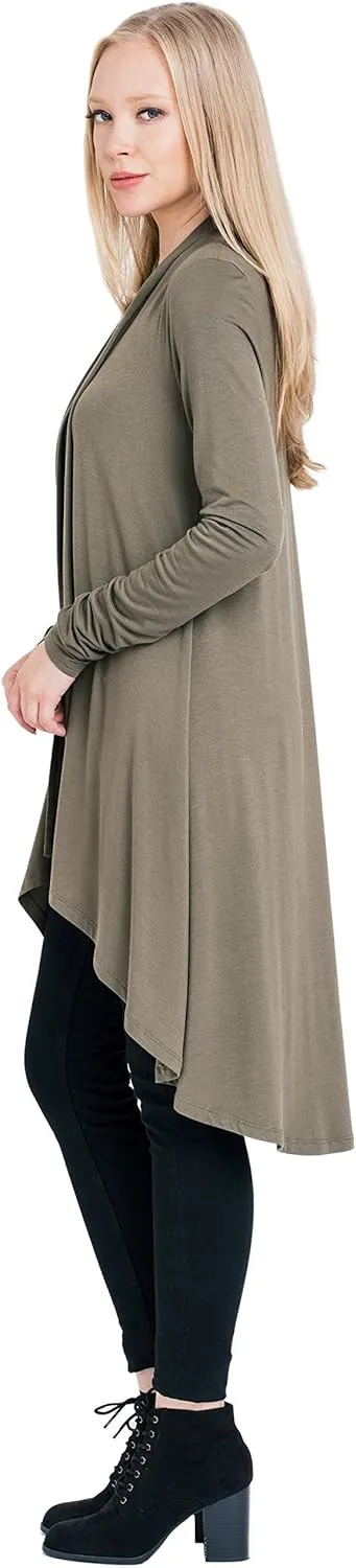 Women Long Duster Maxi Softest Open Front Casual Flowy Viscose Made from Bamboo Cardigan