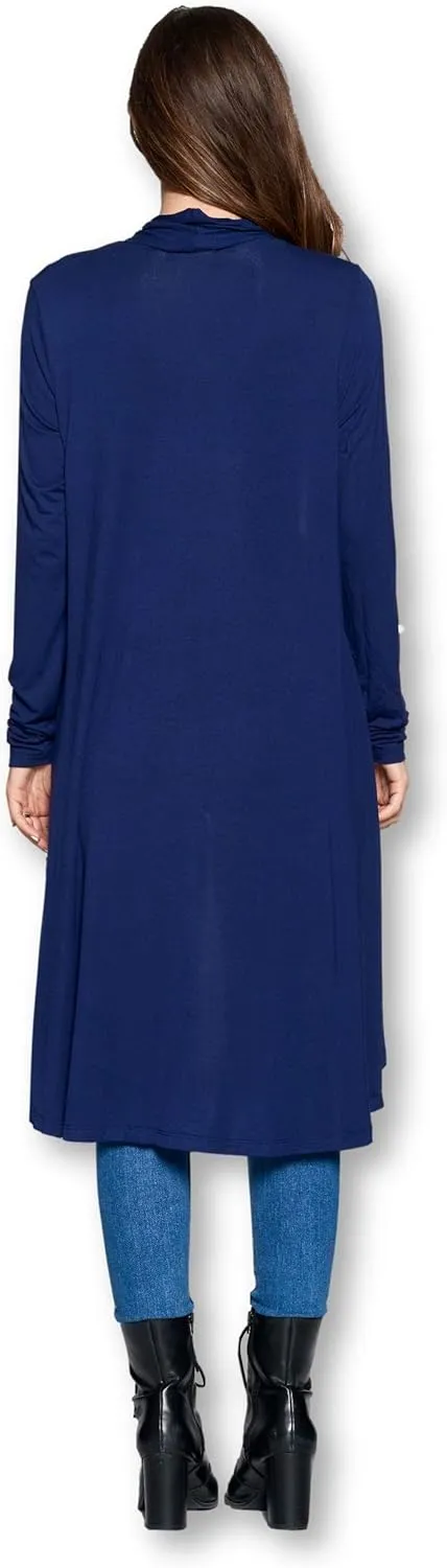 Women Long Duster Maxi Softest Open Front Casual Flowy Viscose Made from Bamboo Cardigan