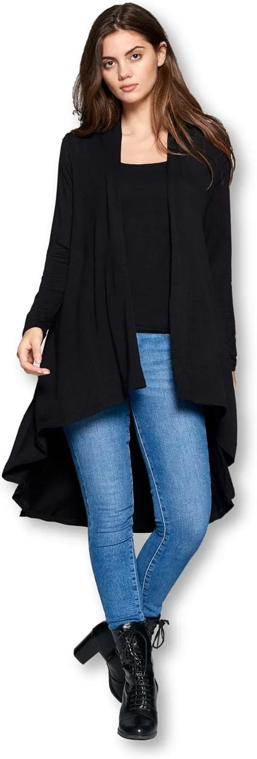 Women Long Duster Maxi Softest Open Front Casual Flowy Viscose Made from Bamboo Cardigan