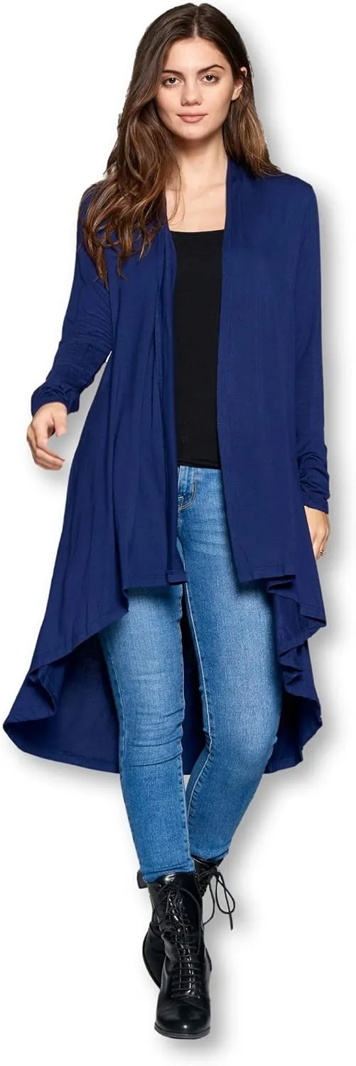 Women Long Duster Maxi Softest Open Front Casual Flowy Viscose Made from Bamboo Cardigan