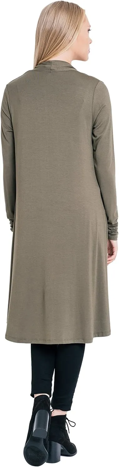 Women Long Duster Maxi Softest Open Front Casual Flowy Viscose Made from Bamboo Cardigan