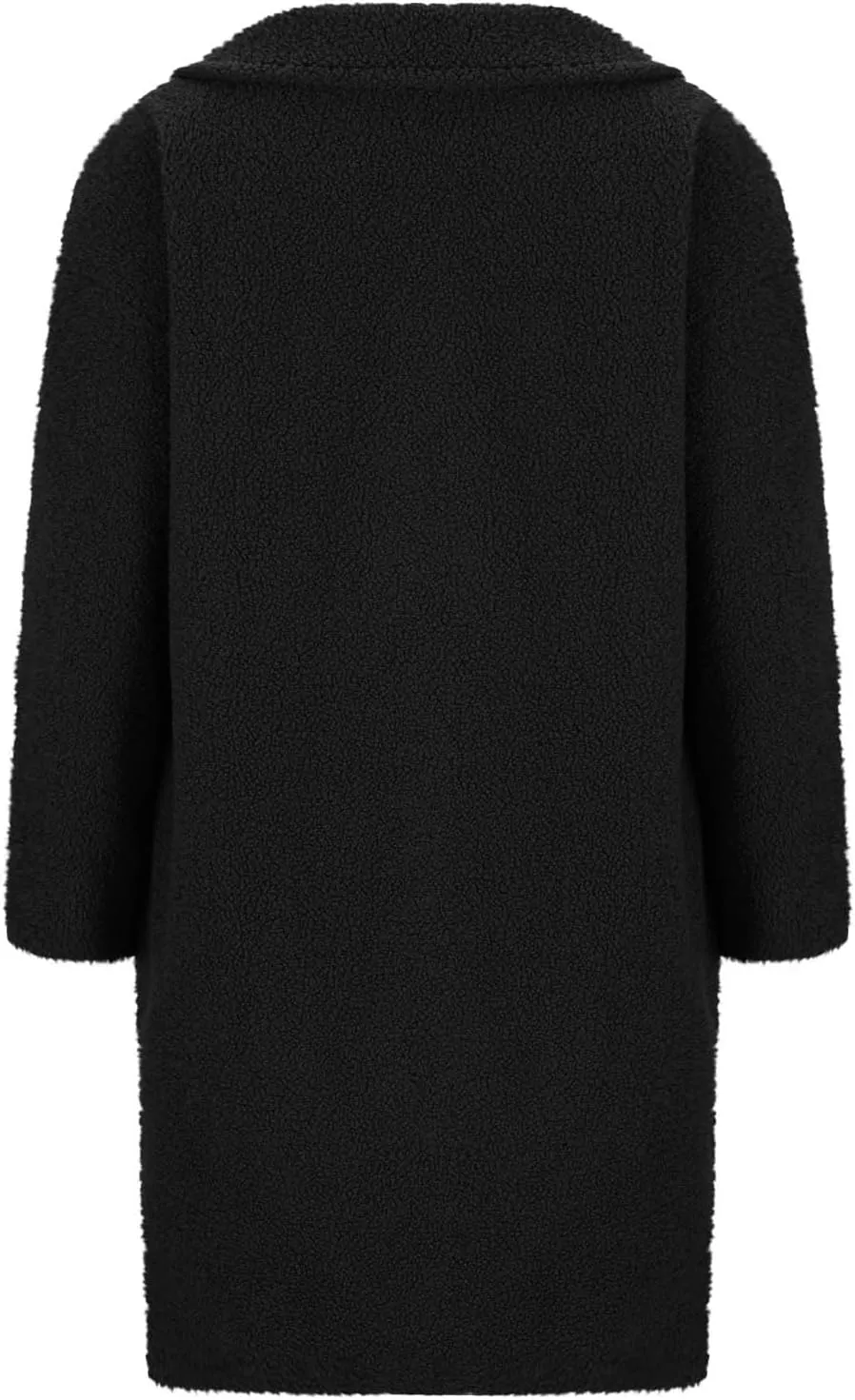 Women Long Sherpa Coats Lapel Fuzzy Trench Jackets Winter Fleece Outerwear Button Cardigan with Pockets