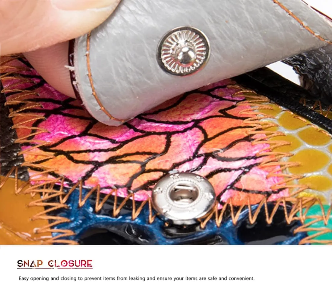 Women Multicolor Wallets Genuine Leather Card Holder Large Purses Phone Clutch (Multicoloured Diamond-L)