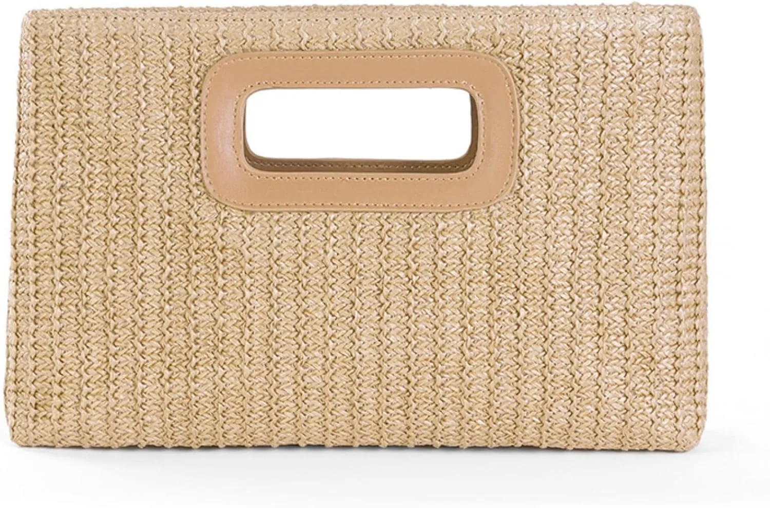 Women Straw Drawstring Bucket Purse Small Tote Shoulder Handbag Hollow Out Cross-body Bag for Summer,Beach