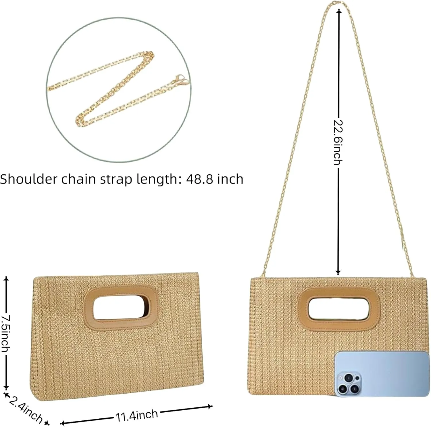 Women Straw Drawstring Bucket Purse Small Tote Shoulder Handbag Hollow Out Cross-body Bag for Summer,Beach