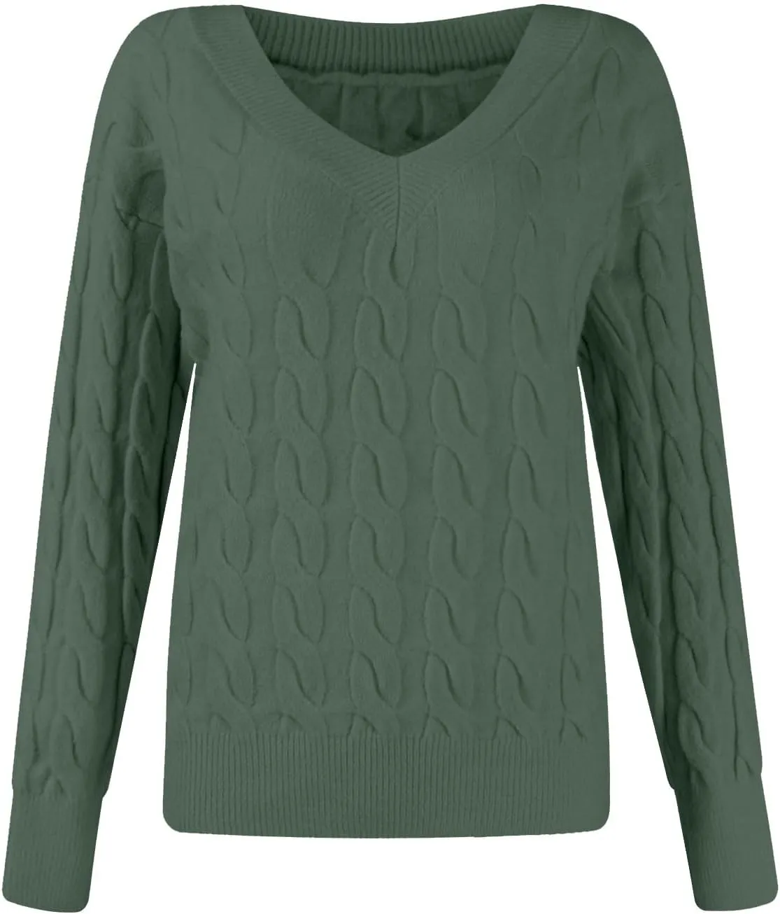 Women's 2024 Long Sleeve Pullover Sweater V Neck Ribbed Slim Fitted Fall Knit Jumper Tops Teacher Outfits for Women