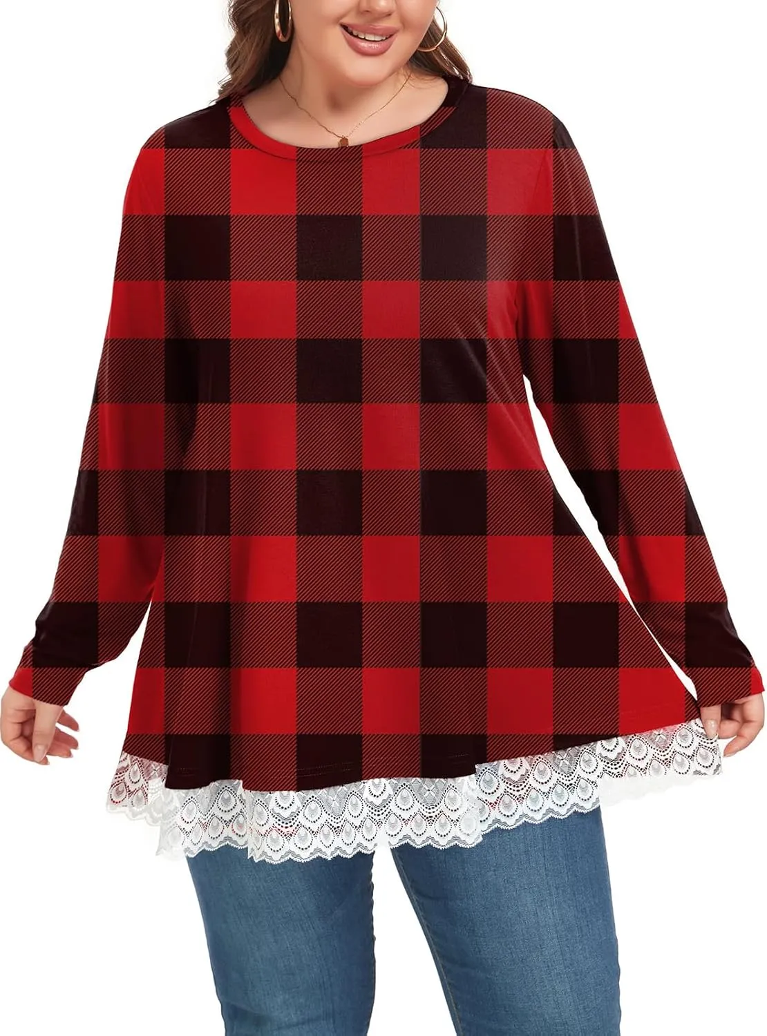 Women's 3/4 Sleeve Plus Size Top Work Business Casual Tunic Shirts Henley Button up Blouses