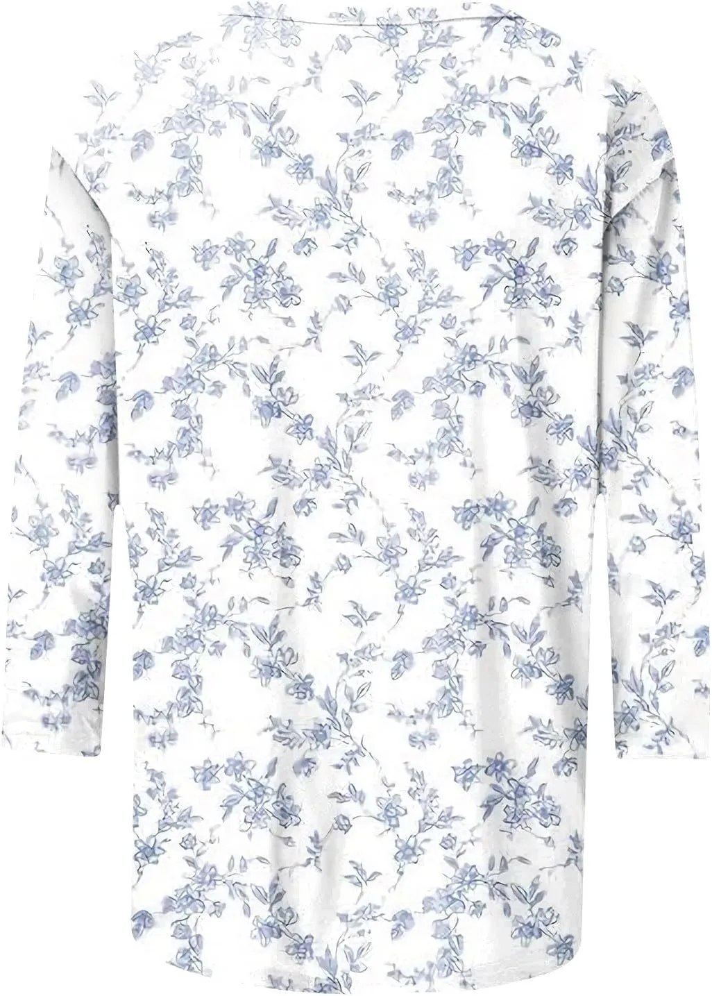 Womens 3/4 Sleeve Tops 2025 Spring Print Round Neck Shirts Loose Fit Three Quarter Sleeve Tshirts
