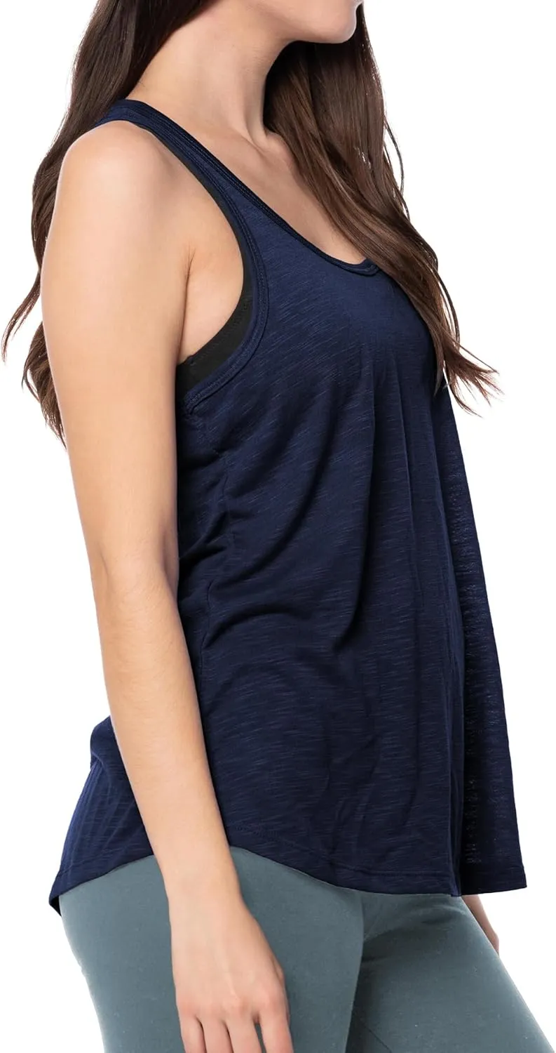 Women's 5 Pack Everyday Flowy Burnout Racer Back Active Workout Tank Tops
