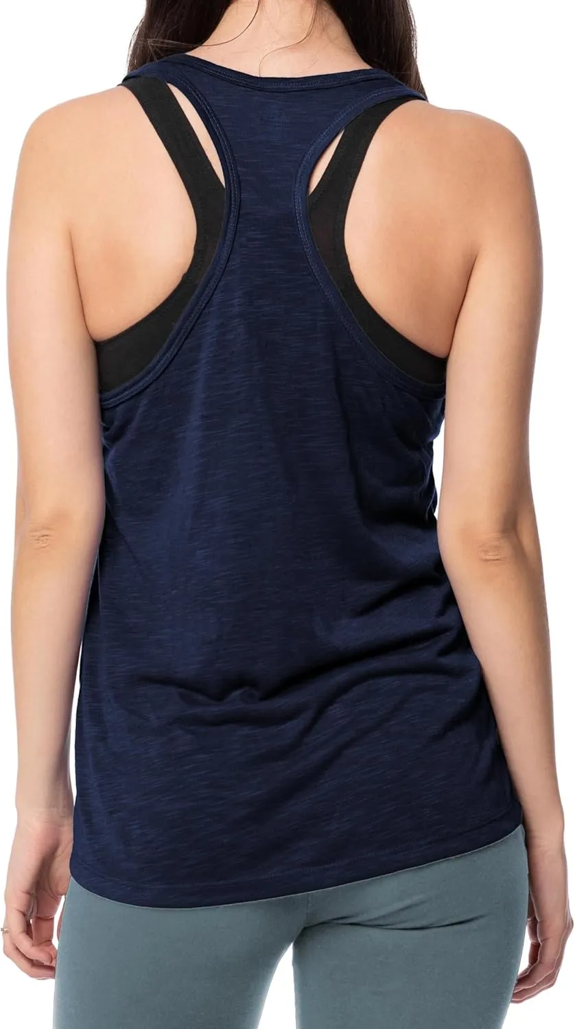 Women's 5 Pack Everyday Flowy Burnout Racer Back Active Workout Tank Tops