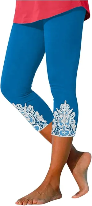 Women's Bottoms Athletic Workout Elastic Sweatpants Leggings High Waisted Casual Trousers Summer 3/4 Length Pants