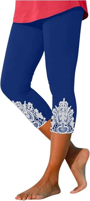 Women's Bottoms Athletic Workout Elastic Sweatpants Leggings High Waisted Casual Trousers Summer 3/4 Length Pants