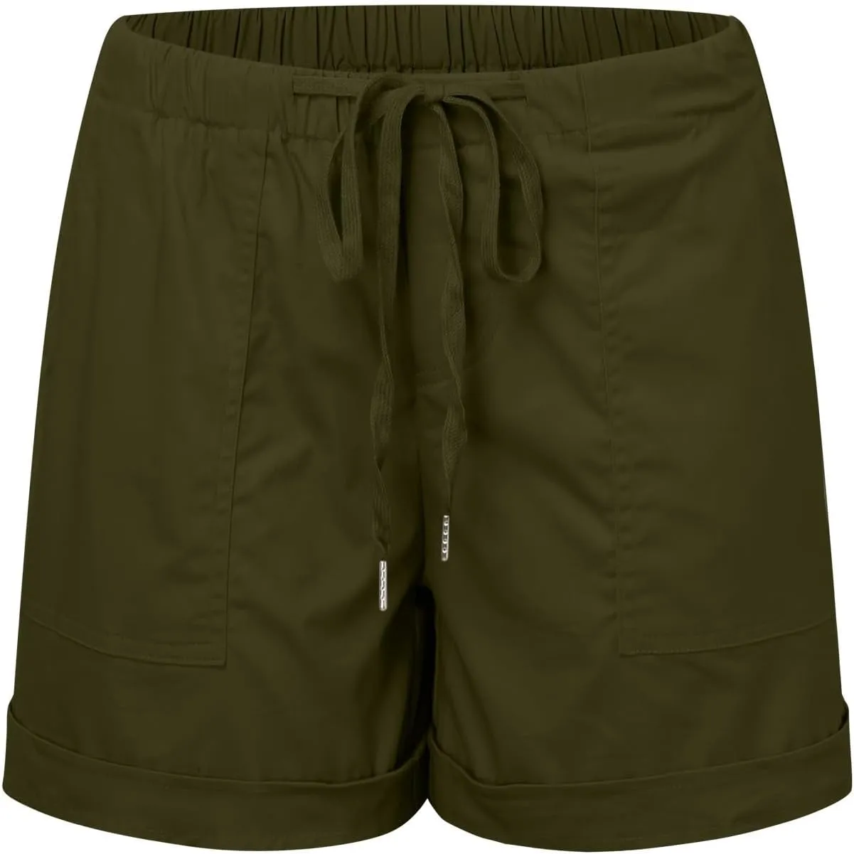 Womens Casual Drawstring Shorts Summer Elastic Waist Shorts Pocketed Pants Comfy Short