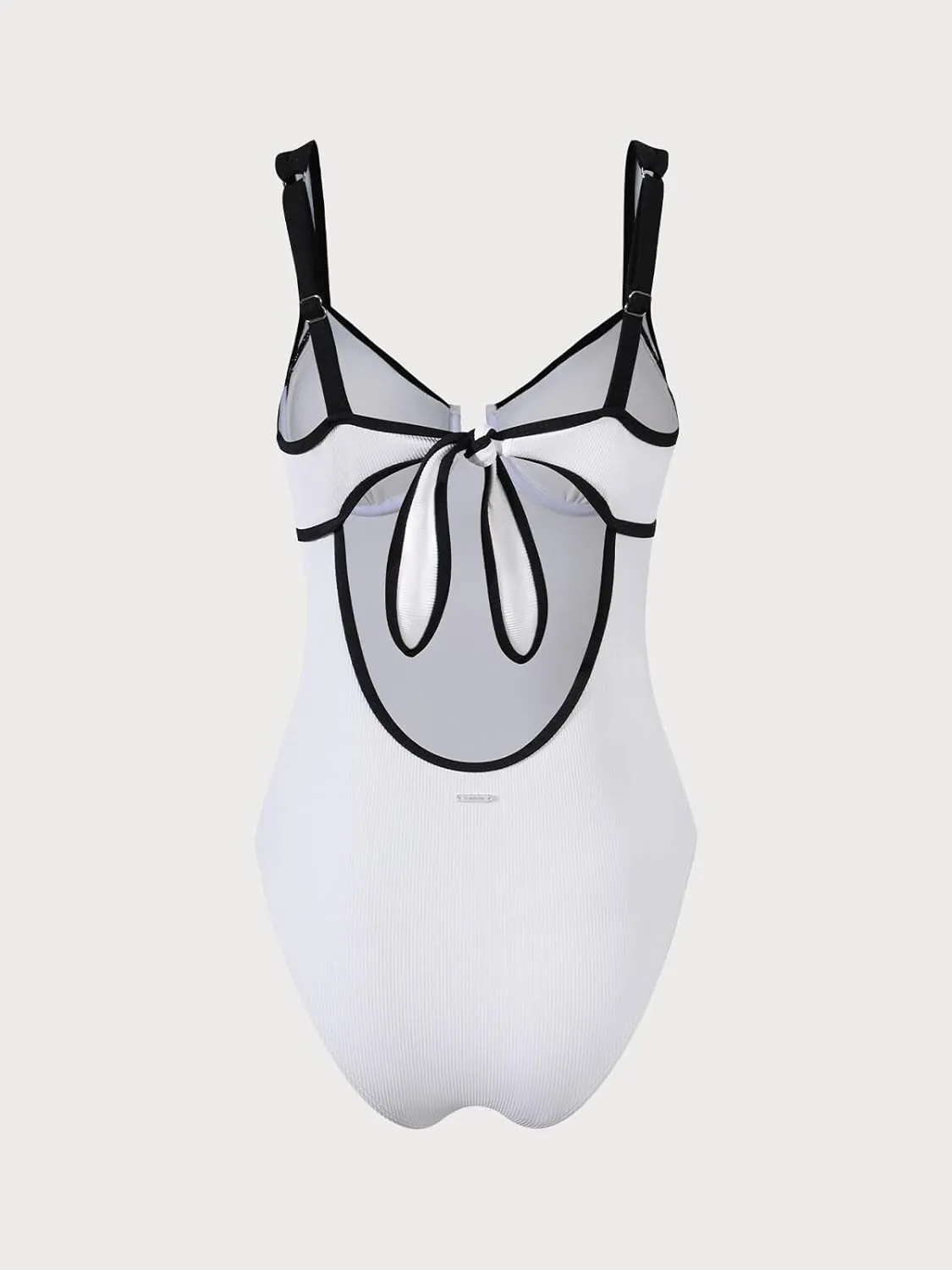 Women's Contrast Trim Knotted Slimming One-Piece Swimsuit Vintage Bathing Suits