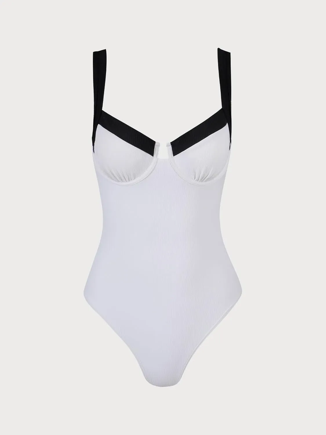 Women's Contrast Trim Knotted Slimming One-Piece Swimsuit Vintage Bathing Suits