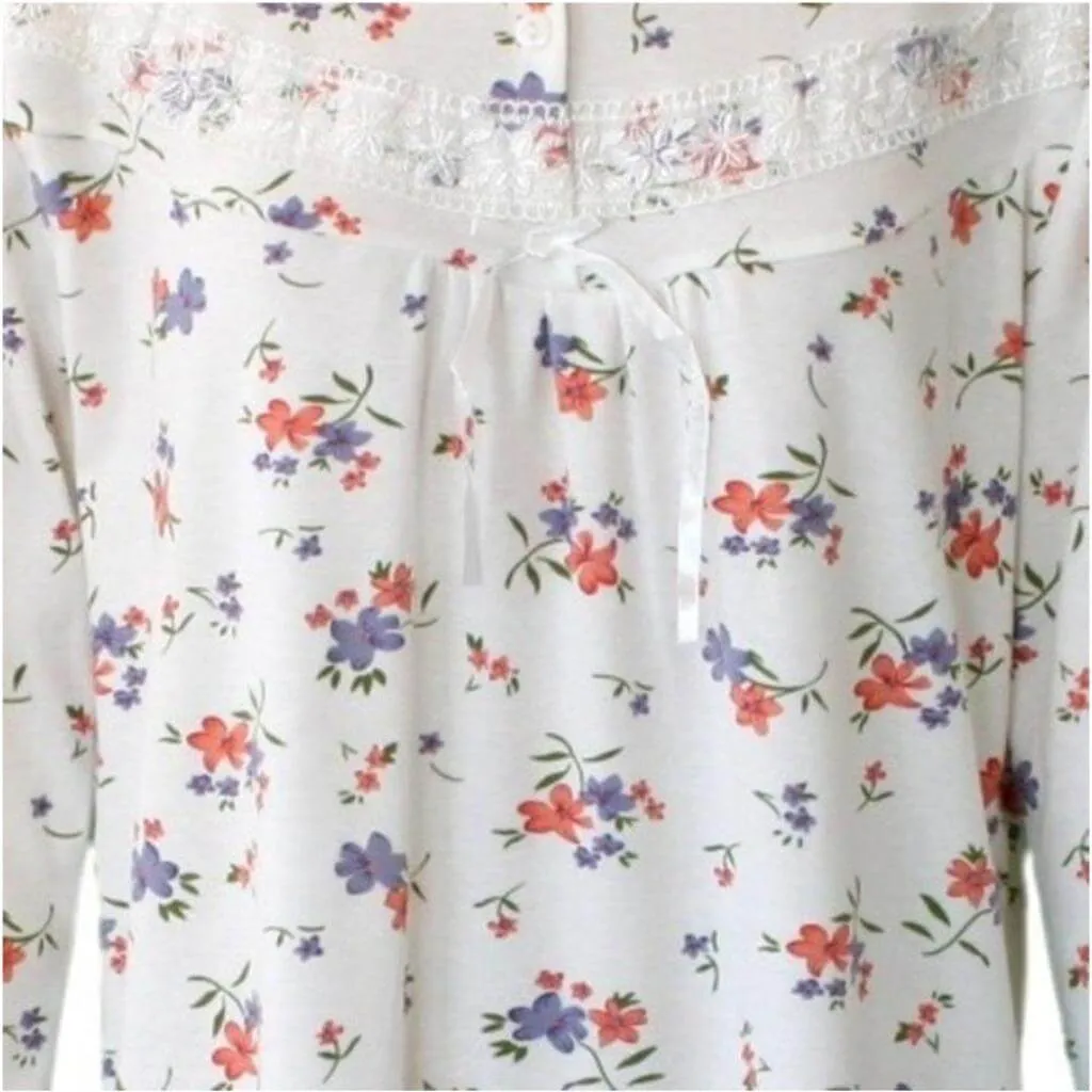 Women's Cotton Long Sleeve Nightie - Elly