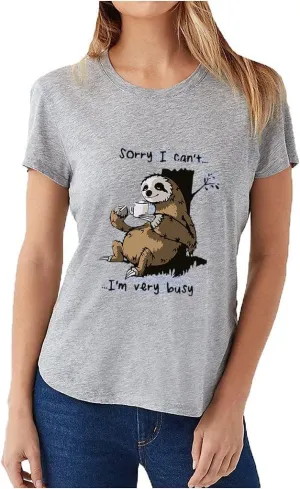 Women's Cute Animal Bear Printed Cotton T Shirts Graphic Tees Vintage Casual Loose Summer Tops