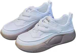 Women's Fashion Sneakers Casual Color Block Lace up Shoes Platform Tennis Walking Skateboard Shoe Non Slip Comfy Footwear