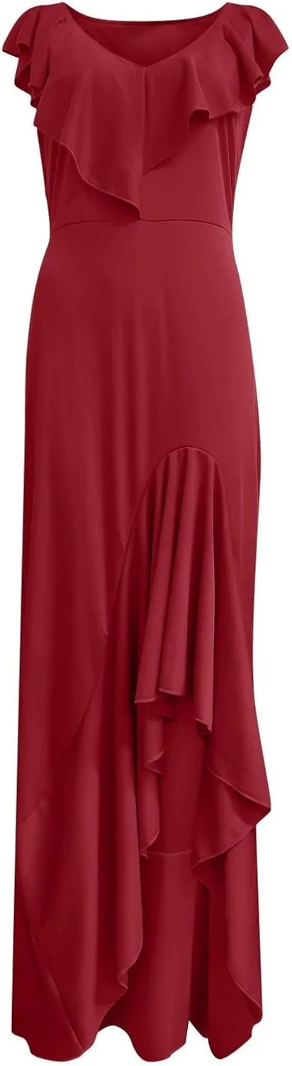 Women's Floral Ruffle V-Neck Blouse Elegant Long Sleeve Casual Top for Work Or Everyday Wear,