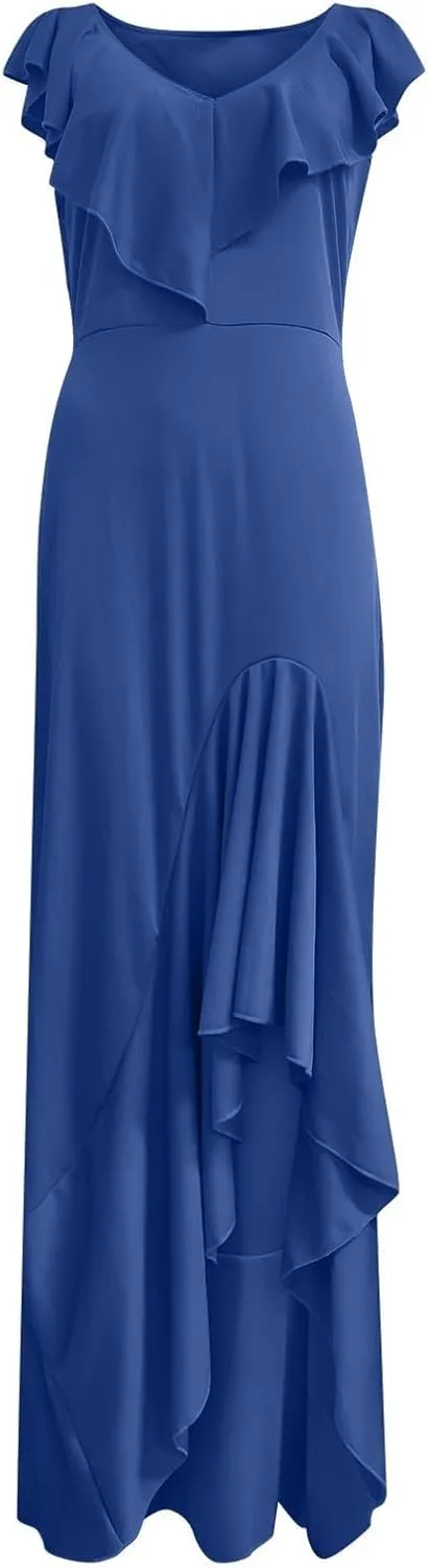 Women's Floral Ruffle V-Neck Blouse Elegant Long Sleeve Casual Top for Work Or Everyday Wear,
