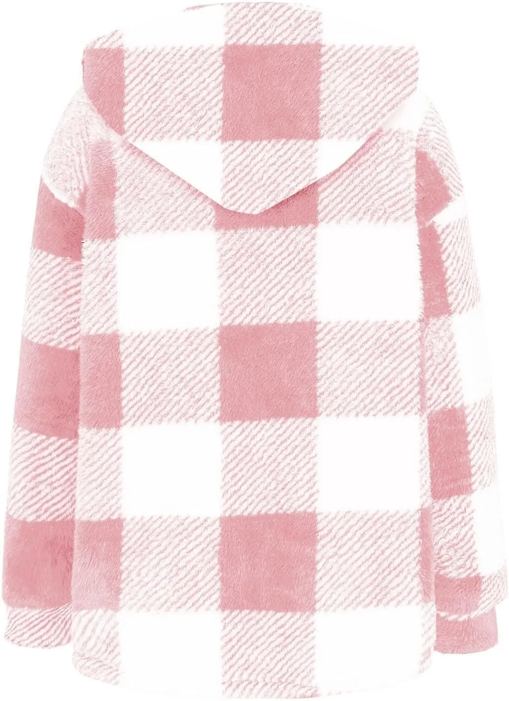 Womens Fuzzy Flannel Jacket Fall Fashion Sherpa Lined Plaid Shacket Long Sleeve Button Down Fleece Plush Hoodies