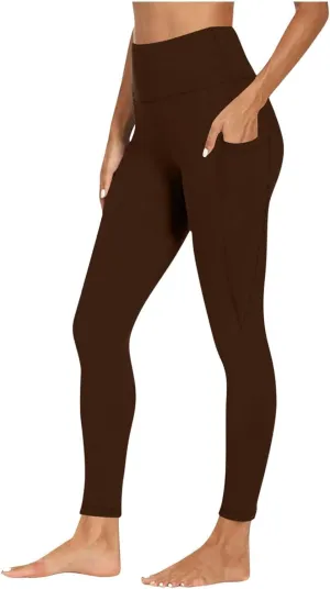 Womens High Waisted Quick Dry Leggings with Pockets Tummy Control Buttery Soft Yoga Trousers Sweat-Absorb Butt Lift Tights