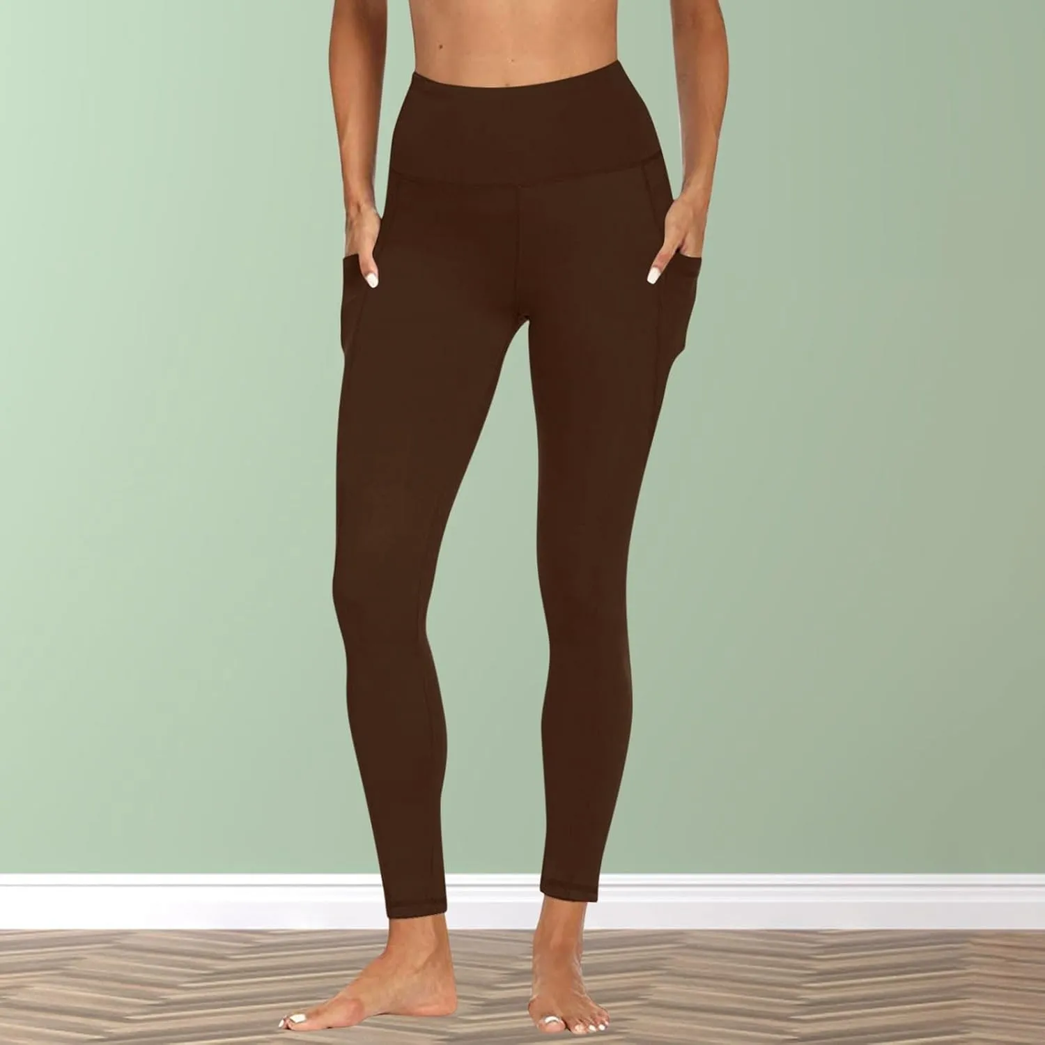 Womens High Waisted Quick Dry Leggings with Pockets Tummy Control Buttery Soft Yoga Trousers Sweat-Absorb Butt Lift Tights