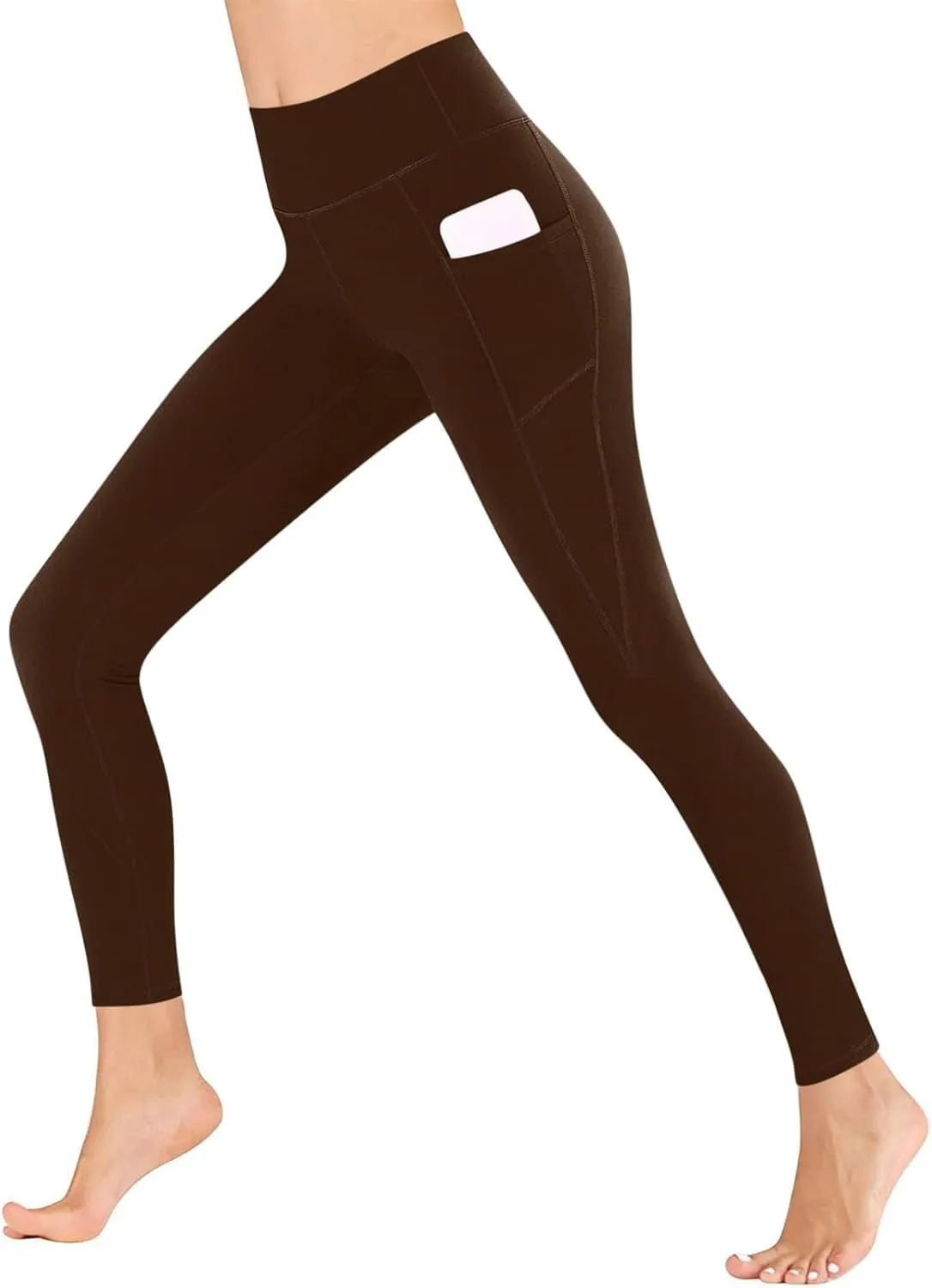 Womens High Waisted Quick Dry Leggings with Pockets Tummy Control Buttery Soft Yoga Trousers Sweat-Absorb Butt Lift Tights