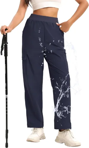Womens Hiking Pants, Lightweight Resistant Work Pants, Women's Joggers Pants, Cargo Pants Zipper Pockets, Water Resistant