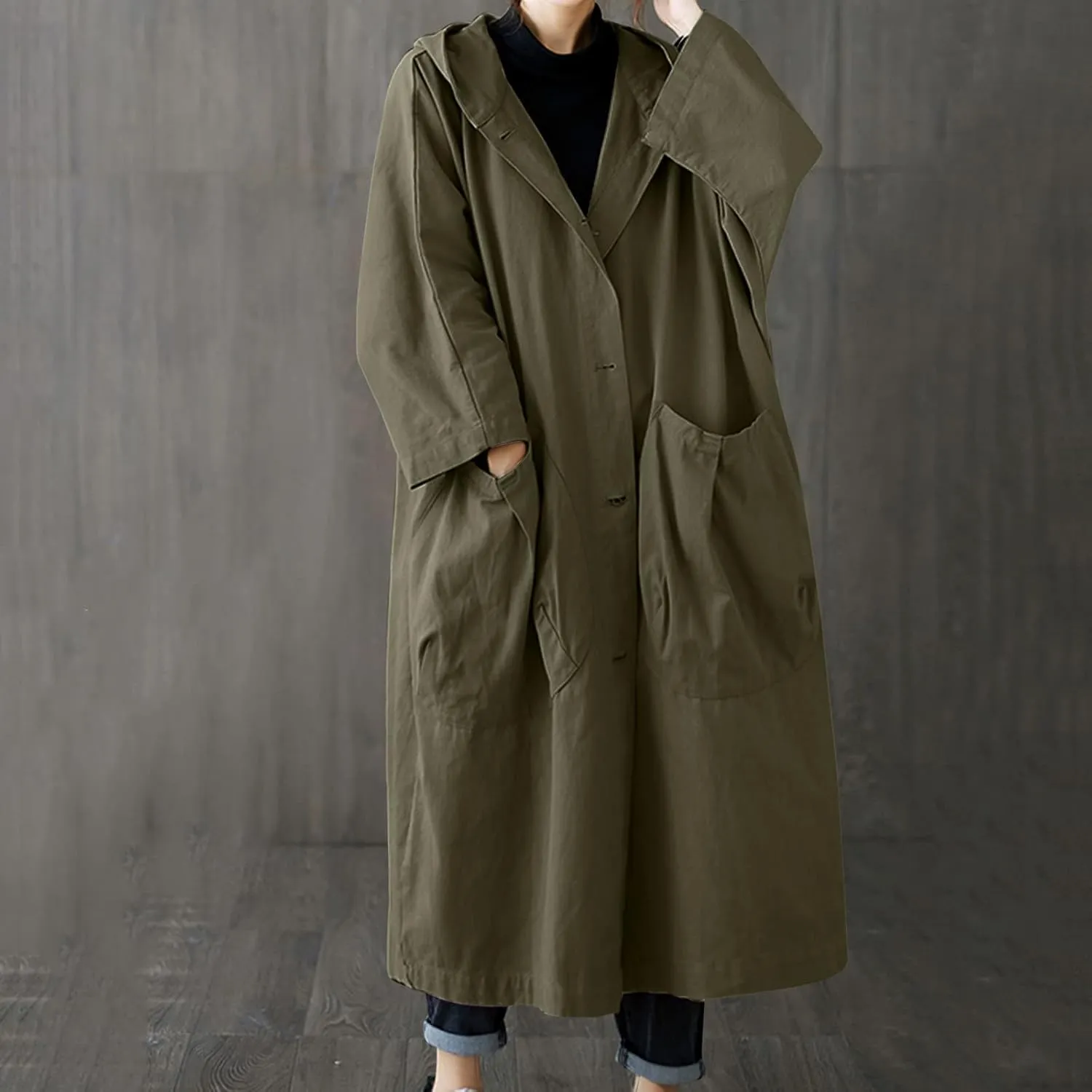 Womens Long Trench Coat Winter Coat Lapel Womens Long Outwear Women'S Coat Fall Overcoat with Belt Cropped Trench