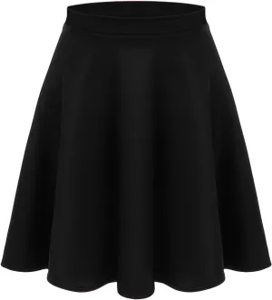 Women's Midi Skirt Flared Stretch Skirt for Women Reg & Plus Size. Casual A line, Basic Everyday Wear, Formal Office