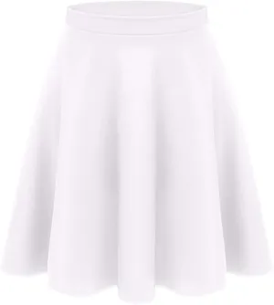 Women's Midi Skirt Flared Stretch Skirt for Women Reg & Plus Size. Casual A line, Basic Everyday Wear, Formal Office