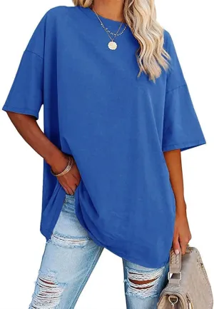 Women's Oversized T-Shirt Summer Casual Tops Short Sleeve Loose fit Tunic Basic Tees