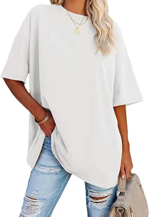 Women's Oversized T-Shirt Summer Casual Tops Short Sleeve Loose fit Tunic Basic Tees