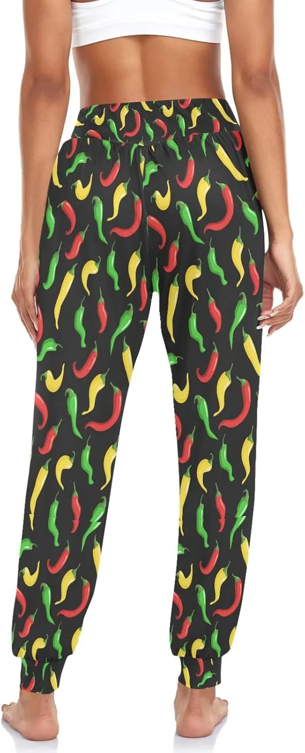 Women's Pajama Pants Hot Chili Peppers Women Harem Pants Sweatpants Yoga Pants Athletic Lounge Pants S