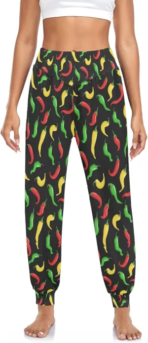 Women's Pajama Pants Hot Chili Peppers Women Harem Pants Sweatpants Yoga Pants Athletic Lounge Pants S