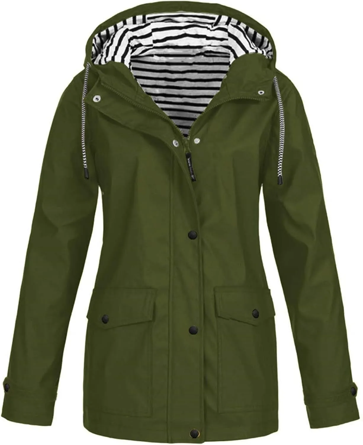 Womens Rain Jacket with Hood Raincoat Windbreaker Waterproof Long Hooded Trench Coats Spring Jackets for Women