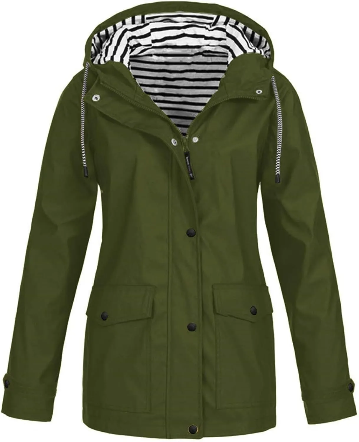 Womens Rain Jacket with Hood Raincoat Windbreaker Waterproof Long Hooded Trench Coats Spring Jackets for Women