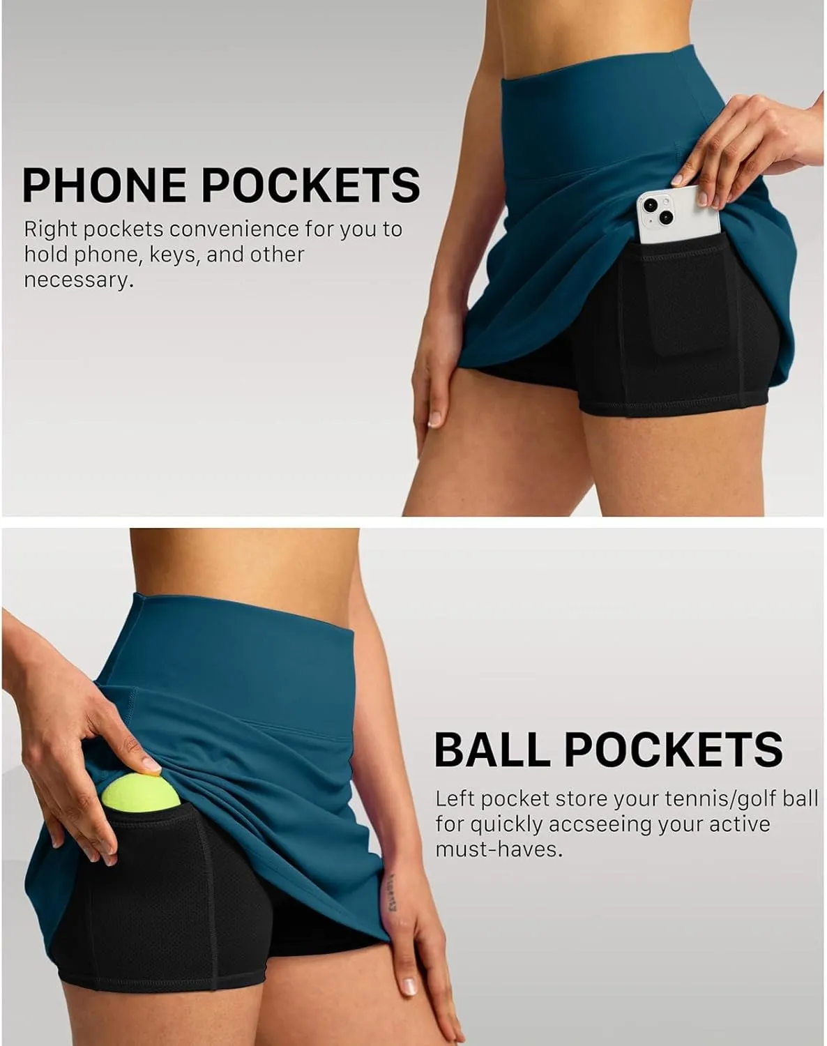 Women's Skorts Baggy Double Layered High Waisted Wide Leg Baggy Shorts Lightweight Comfort Casual Outfits with Pockets