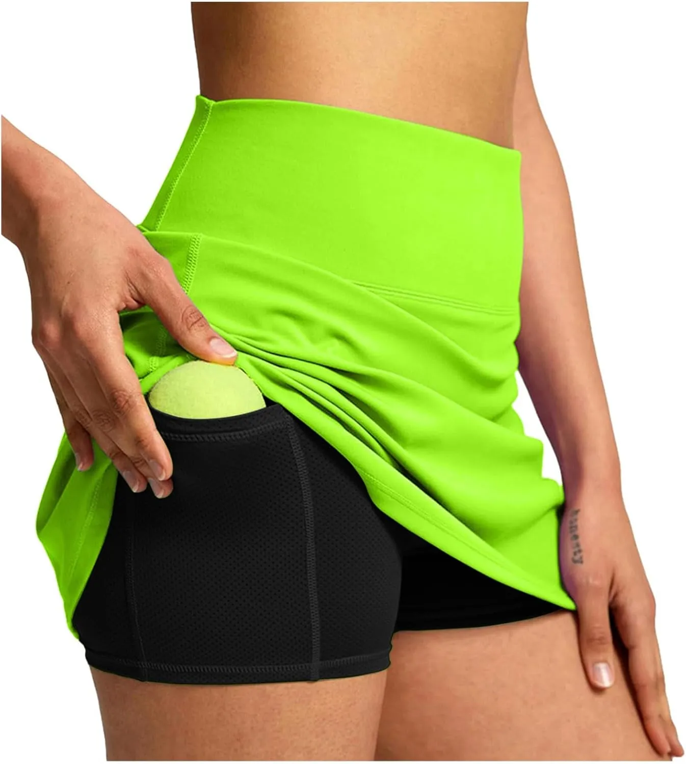 Women's Skorts Baggy Double Layered High Waisted Wide Leg Baggy Shorts Lightweight Comfort Casual Outfits with Pockets