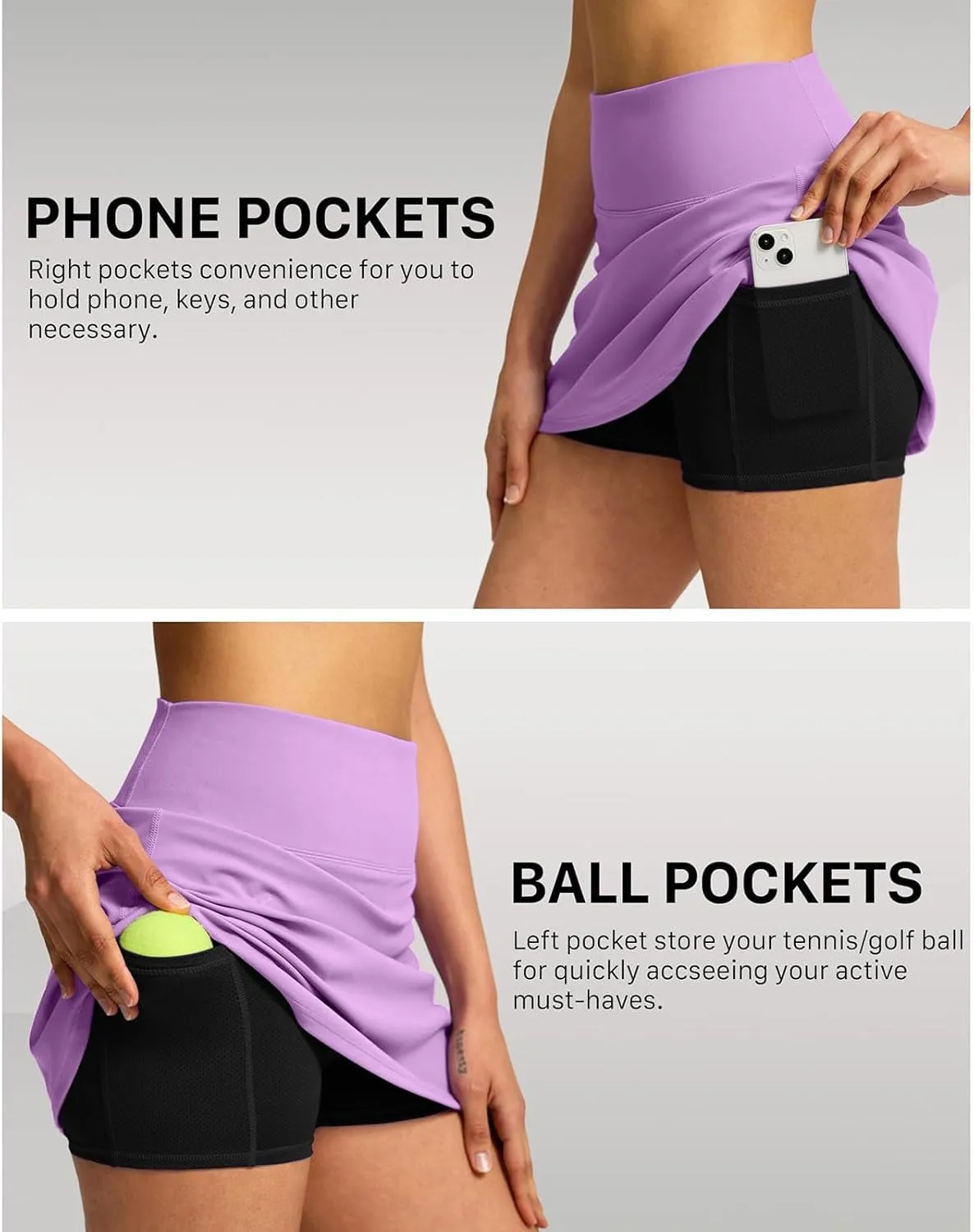 Women's Skorts Baggy Double Layered High Waisted Wide Leg Baggy Shorts Lightweight Comfort Casual Outfits with Pockets