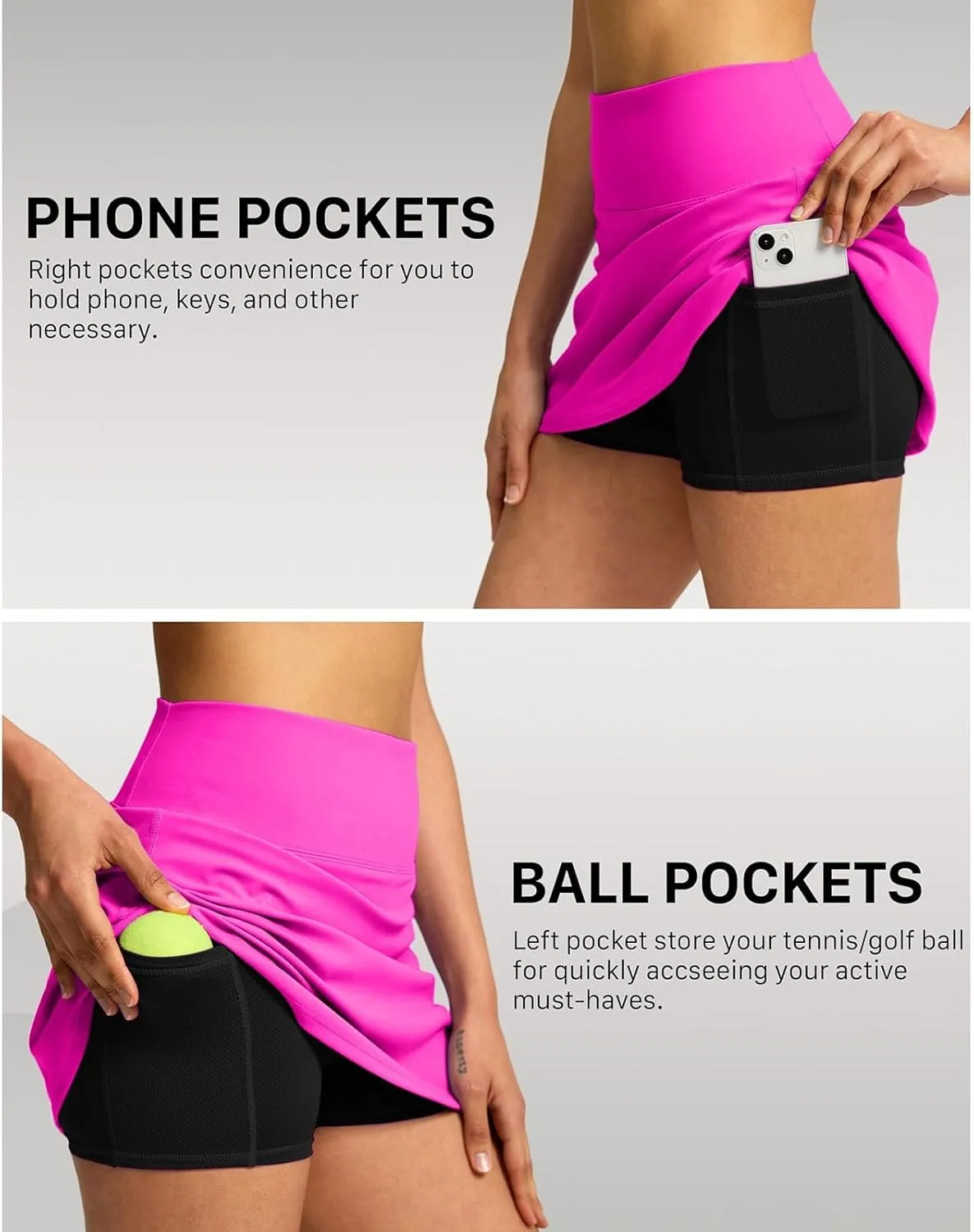 Women's Skorts Baggy Double Layered High Waisted Wide Leg Baggy Shorts Lightweight Comfort Casual Outfits with Pockets