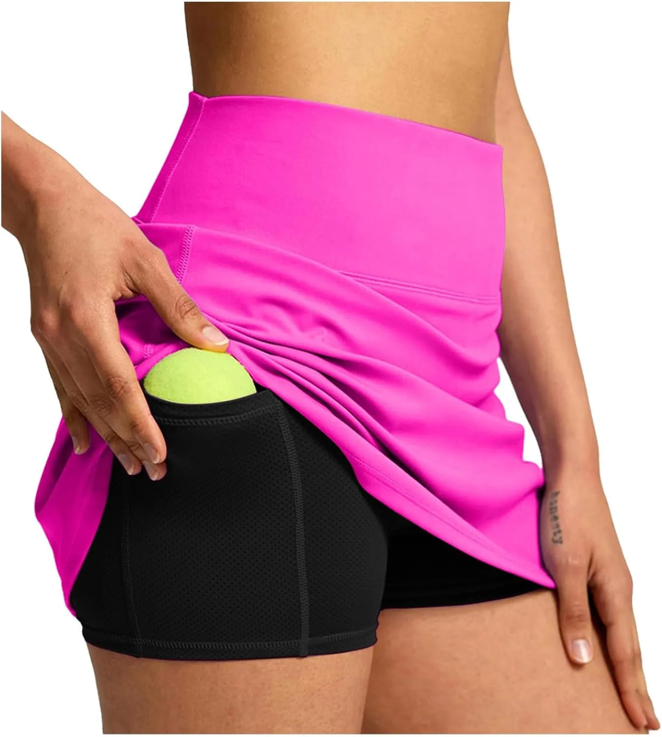 Women's Skorts Baggy Double Layered High Waisted Wide Leg Baggy Shorts Lightweight Comfort Casual Outfits with Pockets